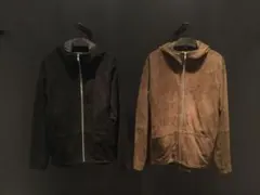 【定価15万】人気Theoryメンズ最高級スエードゴートレザーパーカーS茶