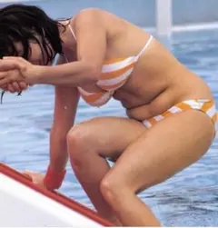 河合奈保子の水泳大会、貴重10枚A4写真ラミネート