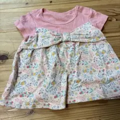 ミニラボ ベビー服 半袖 トップス ピンク 花柄 リボンのサムネイル