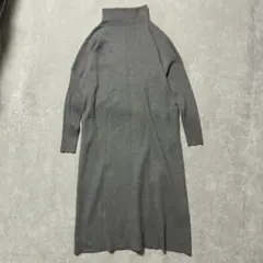スコットクラブ系列　soeur7　タートルネック ニットワンピース　グレー