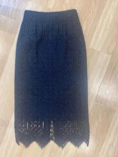 UNITED ARROWS ブラックレースタイトスカート