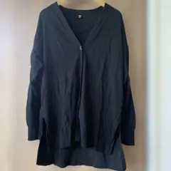 UNIQLO ユニクロ Ｖネックリラックスカーディガン ブラック L（再値下）