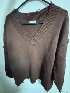 WEGO ブラウン Vネック セーター