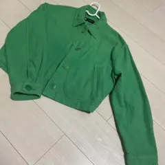 ZARA グリーンショート丈アウター