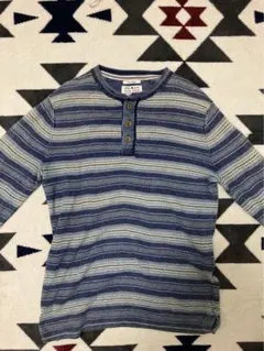 【レア】ボーダートップス 青 ブルー 古着 ヴィンテージ