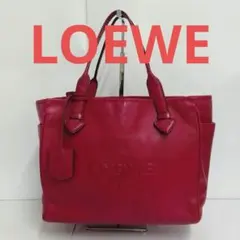 2604-58｜美品｜ロエベ ヘリテージ トートバッグ レザー レッド - メルカリ