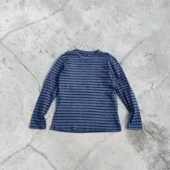 OLD UNIQLO ボーダーロングスリーブTシャツ L ブルー×ネイビー　3