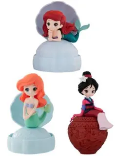 カプキャラヒロインドール　ディズニープリン セス ムーラン　アリエル　フィギュア