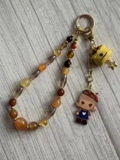 ハンドメイドꕤ︎︎ブラウン系ビーズストラップ