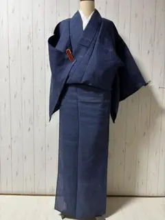 ☆夏物 デニムぽい藍染の小千谷 麻の着物 m4362 - メルカリ