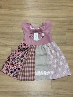 新品未使用 Souris パッチワーク ジャンパースカート 90cm