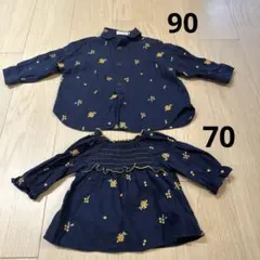 branshes 金木犀シャツ・ブラウス 90 70サイズ