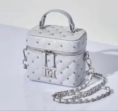 ダーリッチ キルティングビジュースクエアミニバッグ SAX サックス