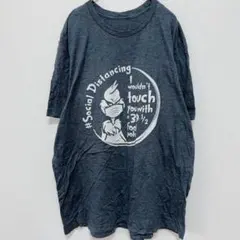 ユニバーサル Ｔシャツ クルーネック 半袖 プリント Ｌ 濃灰 綿 お出かけのサムネイル