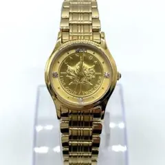 【希少】エルジン メイプルリーフ金貨 K24 SV925 稼働品 腕時計 箱付 ELGIN - 【希少】エルジン メイプルリーフ金貨 K24 SV925 稼働品