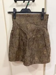 SNIDEL ハイウエストスカショーパン　ブラウン　花柄