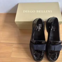 [美品]DIEGO BELLINI ディエゴベリーニエナメル革靴リボンローファのサムネイル