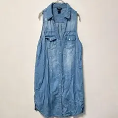 早い者勝ち✨rue21 【M】ノースリーブシャツ デニムワンピース カジュアル