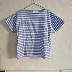 Samansa Mos2 blue ボーダー 半袖 Tシャツのサムネイル