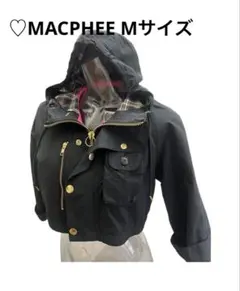 ♡MACPHEE ブラック クロップドジャケット フード付き