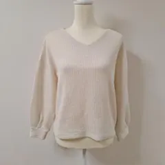 テチチ/Téchichi TERRASSE Vネック ニット　ホワイト【Ｆ】