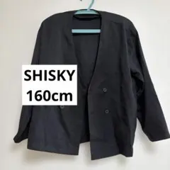 SHISKY ノーカラー 薄手 ジャケット ブラック 150cm