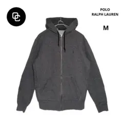 POLO RALPH LAUREN ジップアップパーカー サイドリブ グレー M
