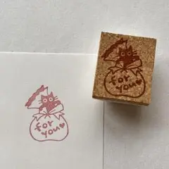 for you 猫　消しゴムはんこ　ねこ　ラッピング　プレゼント
