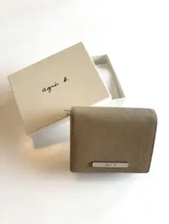 agnès b. 二つ折り財布 ベージュ