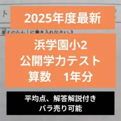 浜学園　小２　公開学力テスト　最新版2025年~2015年　11年分 浜学園 小5 2025年 公開学力テスト 算数 公開テスト - メルカリ