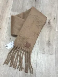 H&M 新品　マフラー フリンジ付き　キャメル　エイチアンドエム