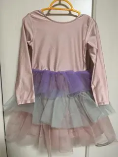 【新品】H&M 2-4才　レオタード ドレス　3段チュール　ピンクと紫のサムネイル