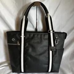 【美品】森野帆布 トートバッグ メンズ 帆布×本革 ブラック 肩掛け 人気 希少