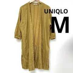 【UNIQLOユニクロ】ロングカーディガン　黄色マスタード　M レディース