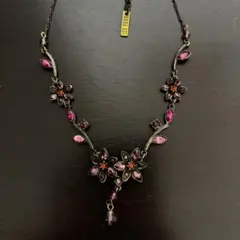 【ANNA SUI】花モチーフとストーン ネックレス