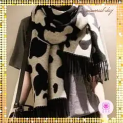 新品　大判　ストール　フリンジ付き　モノトーン　インポート　海外製　韓国雑貨