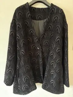 ジャガード ノーカラージャケット