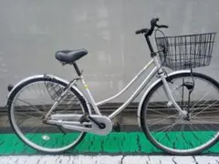 AYASE様専用 ママチャリ シルバー フロントバスケット付き 26インチ