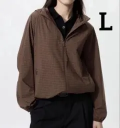 UNIQLO　ポケッタブルUVカットパーカ NANODESIGN チェック　L