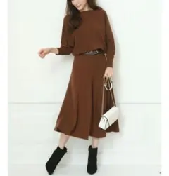 【Rirandture 】リランドチュール ドルマンフレアニットワンピース　M