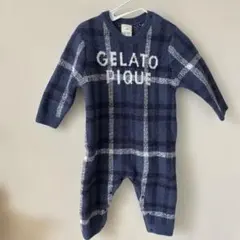 超美品　GELATO PIQUE チェック柄ロンパース 80-90