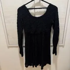 ブラックレースミニワンピース 長袖のサムネイル