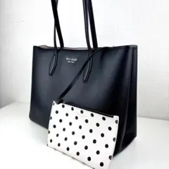 kate spade ショルダーバッグ A4 大容量 ポーチ 付き ブラック