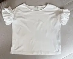 【ESTNATION】エストネーション フリルスリーブ 半袖Tシャツ ホワイトのサムネイル