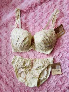 sayaka premium コットンブラ&ショーツ　ペアセット　E70/M 綿