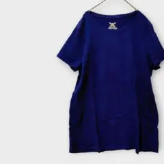 クルーネックTシャツ 紺 ネイビー XL 綿100％オーバーサイズ