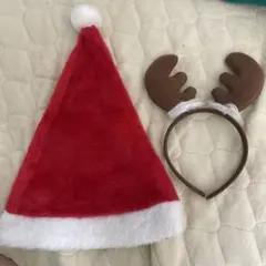 サンタ帽子とトナカイの角カチューシャセット