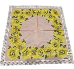U.P renoma レノマ ハンカチ ひまわり 花柄 ピンク