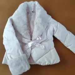 R.F. ファー付きダウンジャケット ピンク