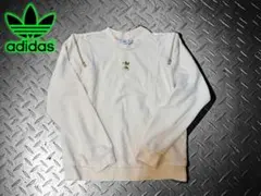 adidas 反転ロゴ スウェット ゴールドジップ ベージュ